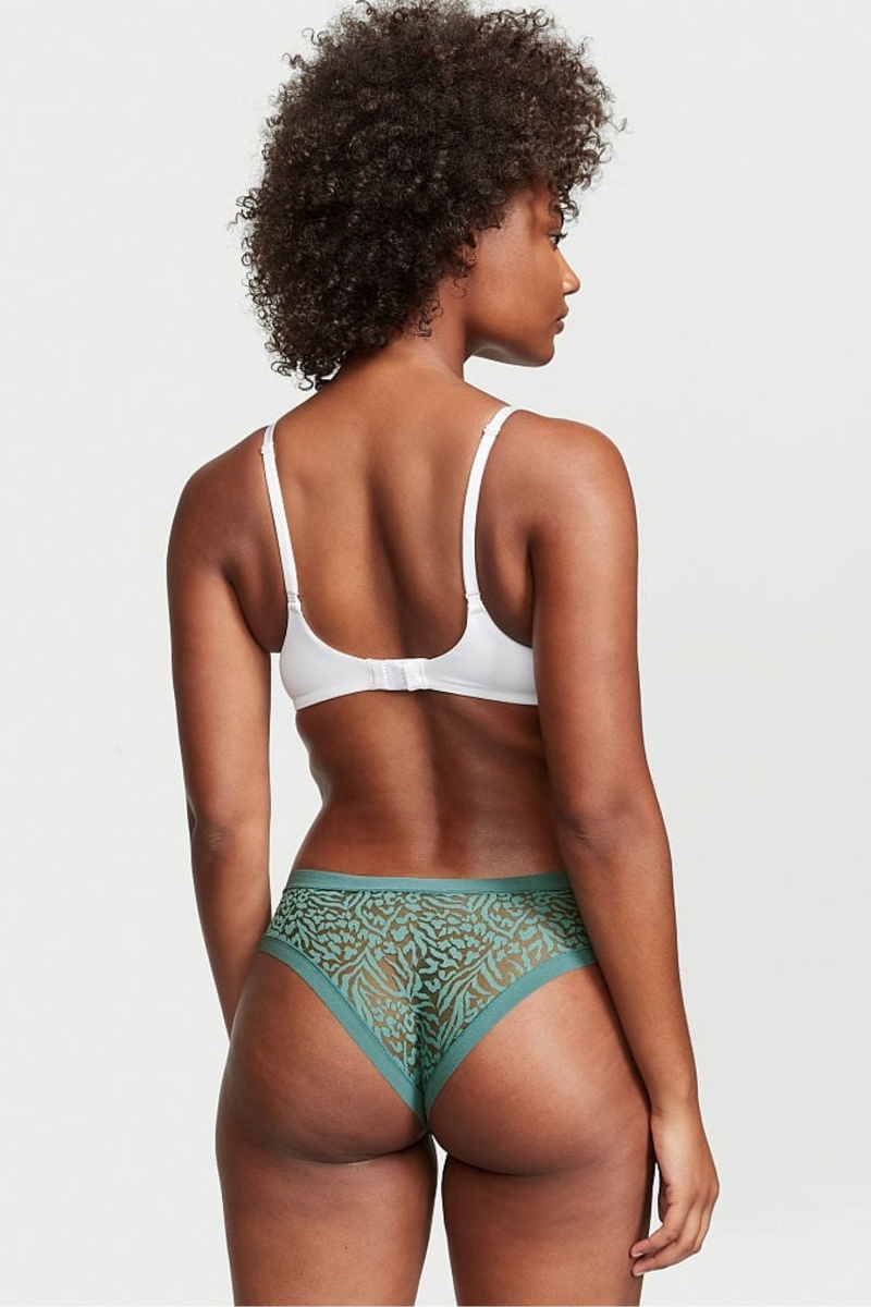 Victoria's Secret Sexy Illusions by Victorias Secret Mesh No Show Cheeky Knickers Zwart | 72968-FPMW