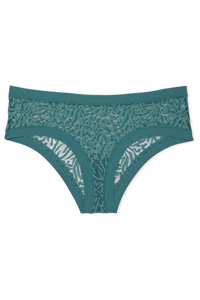 Victoria's Secret Sexy Illusions by Victorias Secret Mesh No Show Cheeky Knickers Zwart | 72968-FPMW