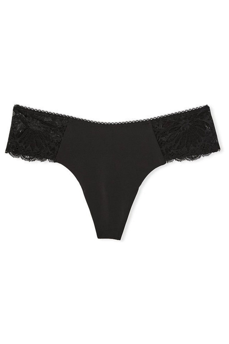 Victoria's Secret Sexy Illusions by Victorias Secret No Show String Knickers Zwart | 89153-UAEP