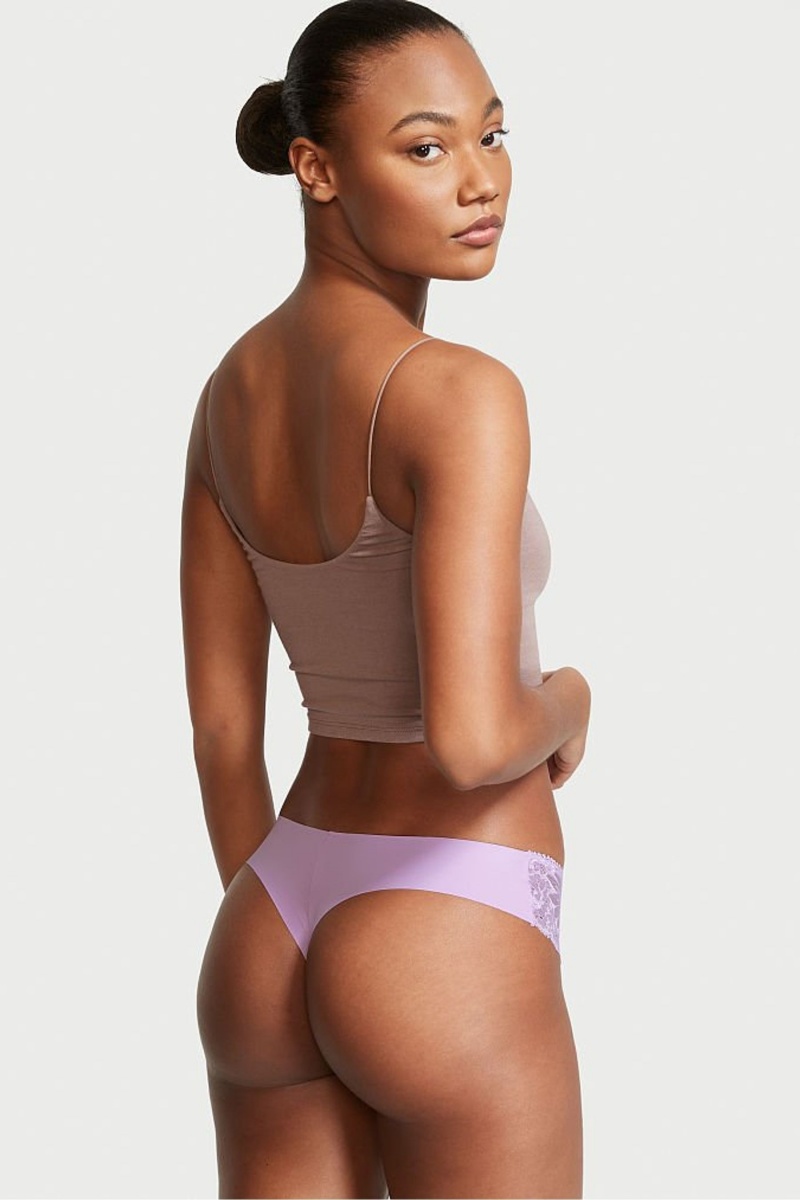 Victoria's Secret Sexy Illusions by Victorias Secret No Show String Knickers Zwart | 83640-XETZ