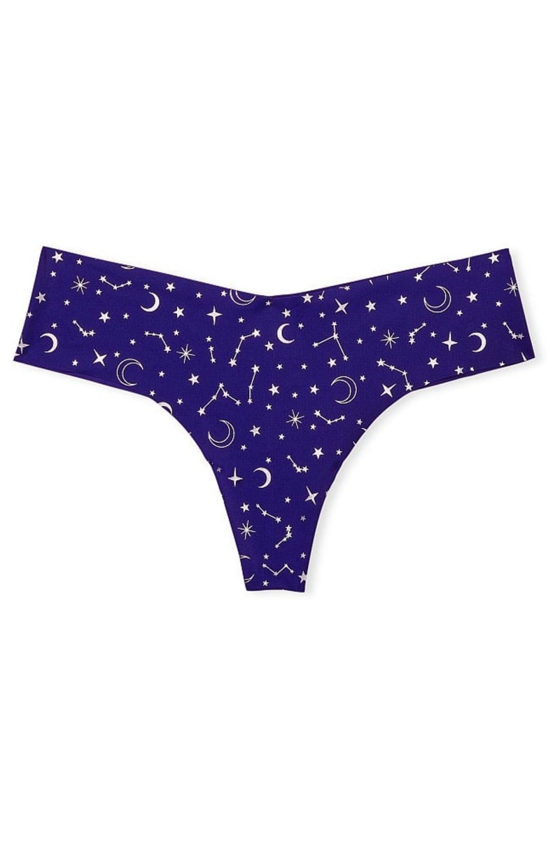 Victoria's Secret Sexy Illusions by Victorias Secret No Show Shimmer String Knickers Blauw | 50724-TFPK