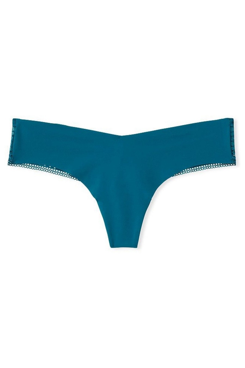 Victoria's Secret Sexy Illusions by Victorias Secret Kanten No Show String Knickers Blauw | 68492-MGKN