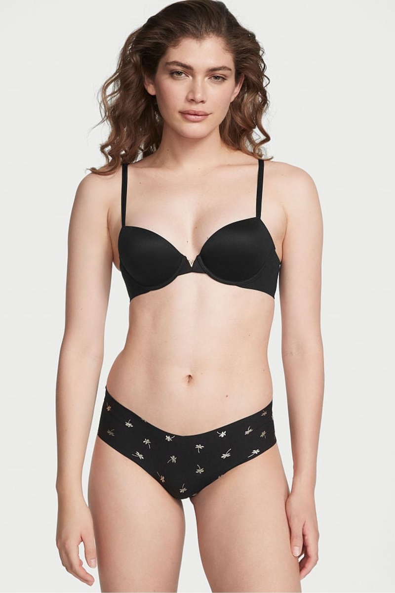 Victoria\'s Secret Sexy Illusions by Victorias Secret No Show Cheeky Knickers Zwart | 16780-NHAX