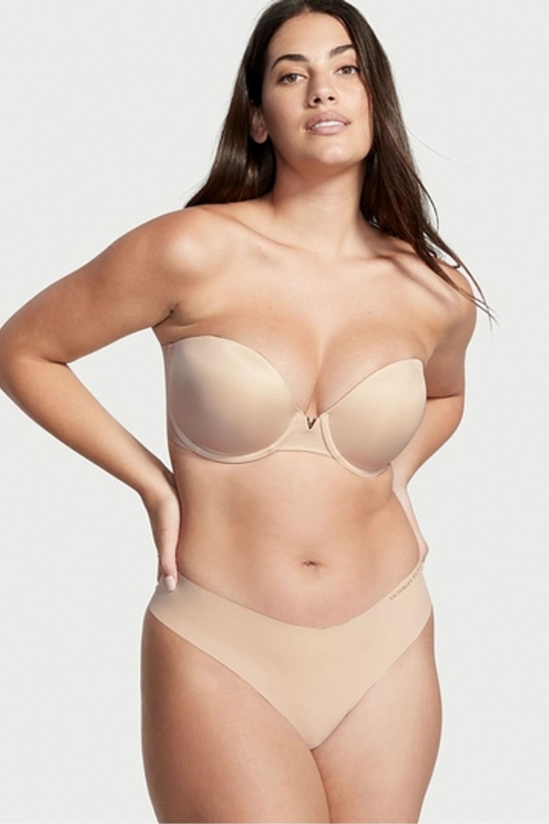 Victoria's Secret Sexy Illusions by Victorias Secret Smooth Multiway Strapless Push Up Bra Champagne Nude | 20948-HORX