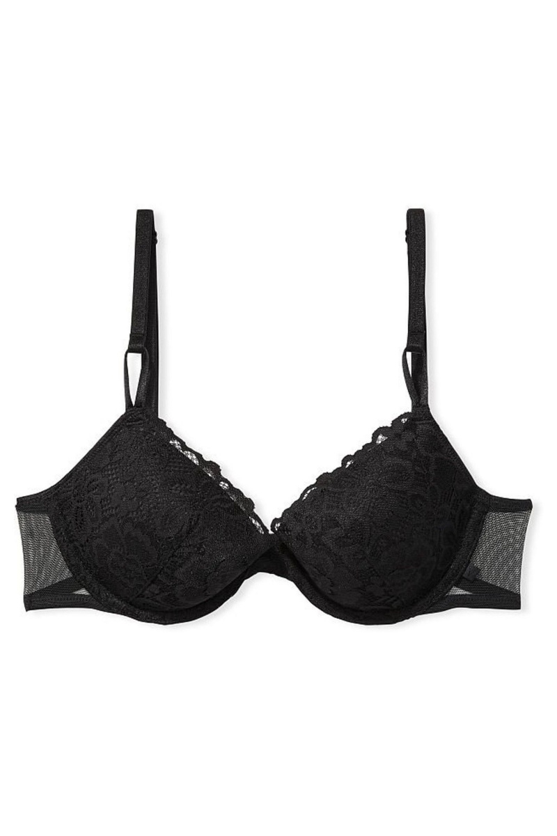 Victoria's Secret Sexy Tee Kanten Lightly Gevoerde T-Shirt Bra Zwart | 45820-SOQW