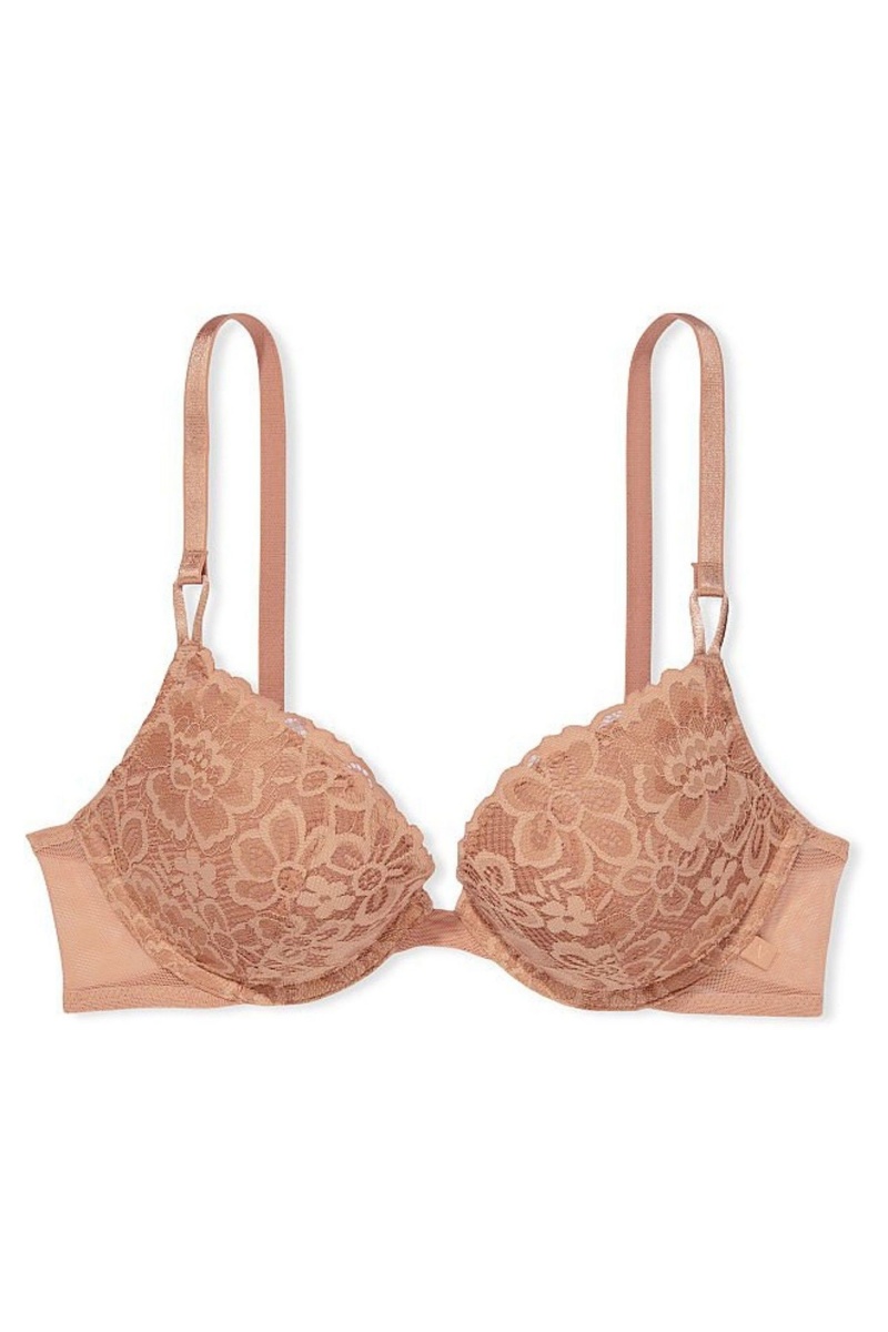 Victoria's Secret Sexy Tee Kanten T-Shirt Push Up Bra Sweet Praline Nude | 07542-LNOH