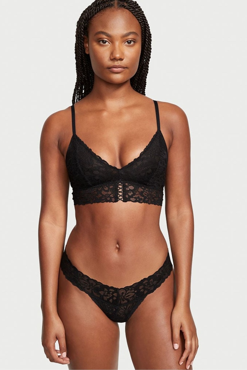 Victoria's Secret Sexy Tee Kanten Unlined Bralette Zwart | 15034-DLBN