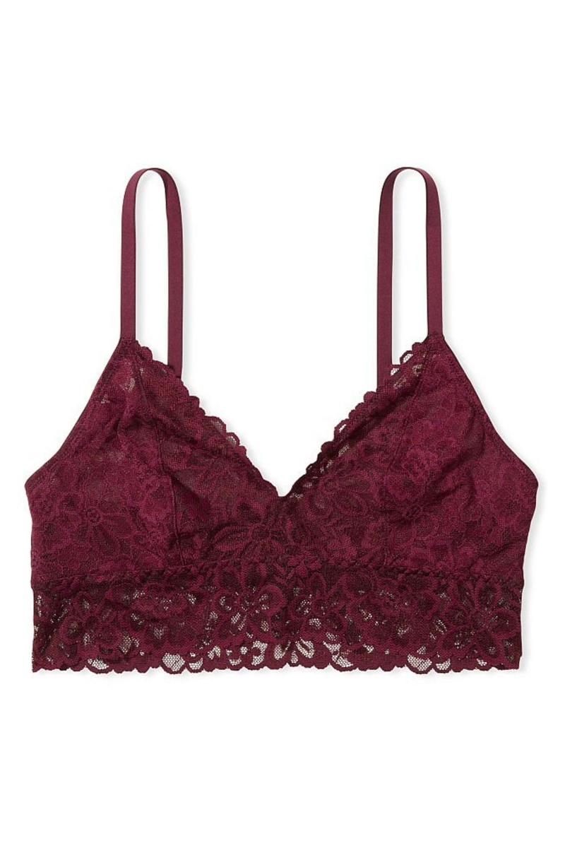 Victoria's Secret Sexy Tee Kanten Unlined Bralette Bordeaux Paars | 25943-EKPO