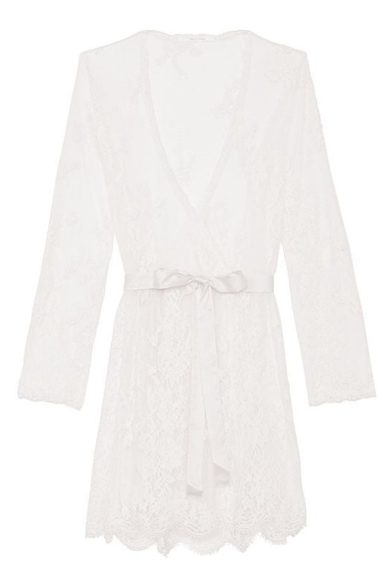 Victoria's Secret Sheer Kanten Robe Wit | 32687-QXYW