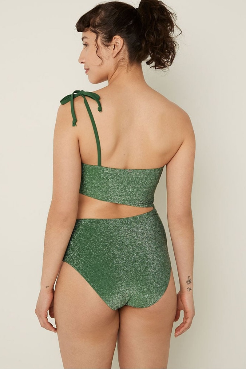 Victoria's Secret Shimmer One Shoulder Swimsuit Groen | 10437-TAGV