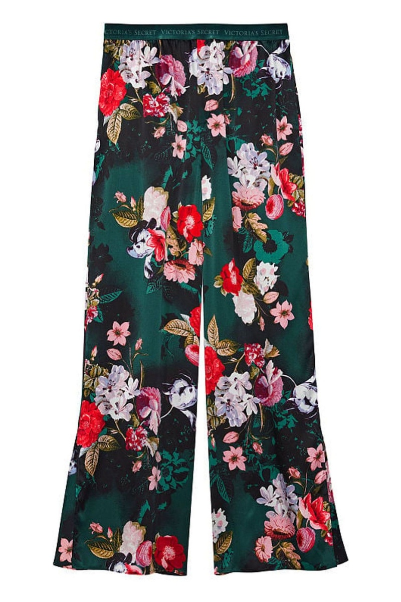 Victoria's Secret Silk Floral Pyjama Bottoms Groen | 45873-GMFP