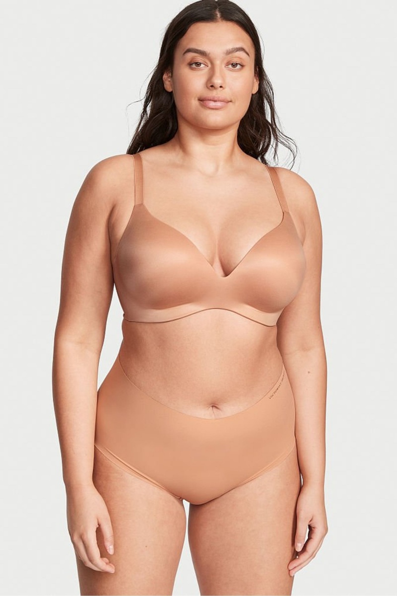 Victoria's Secret Smooth Lightly Gevoerde Non Wired Push Up Bra Toasted Sugar Nude | 70835-VPCN