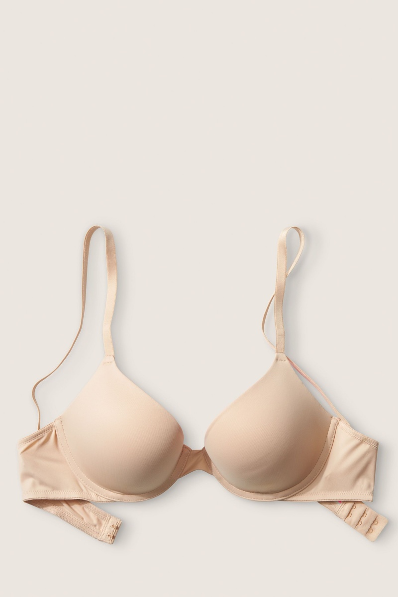 Victoria's Secret Smooth Push Up T-Shirt Bra Zwart | 72390-DUBI