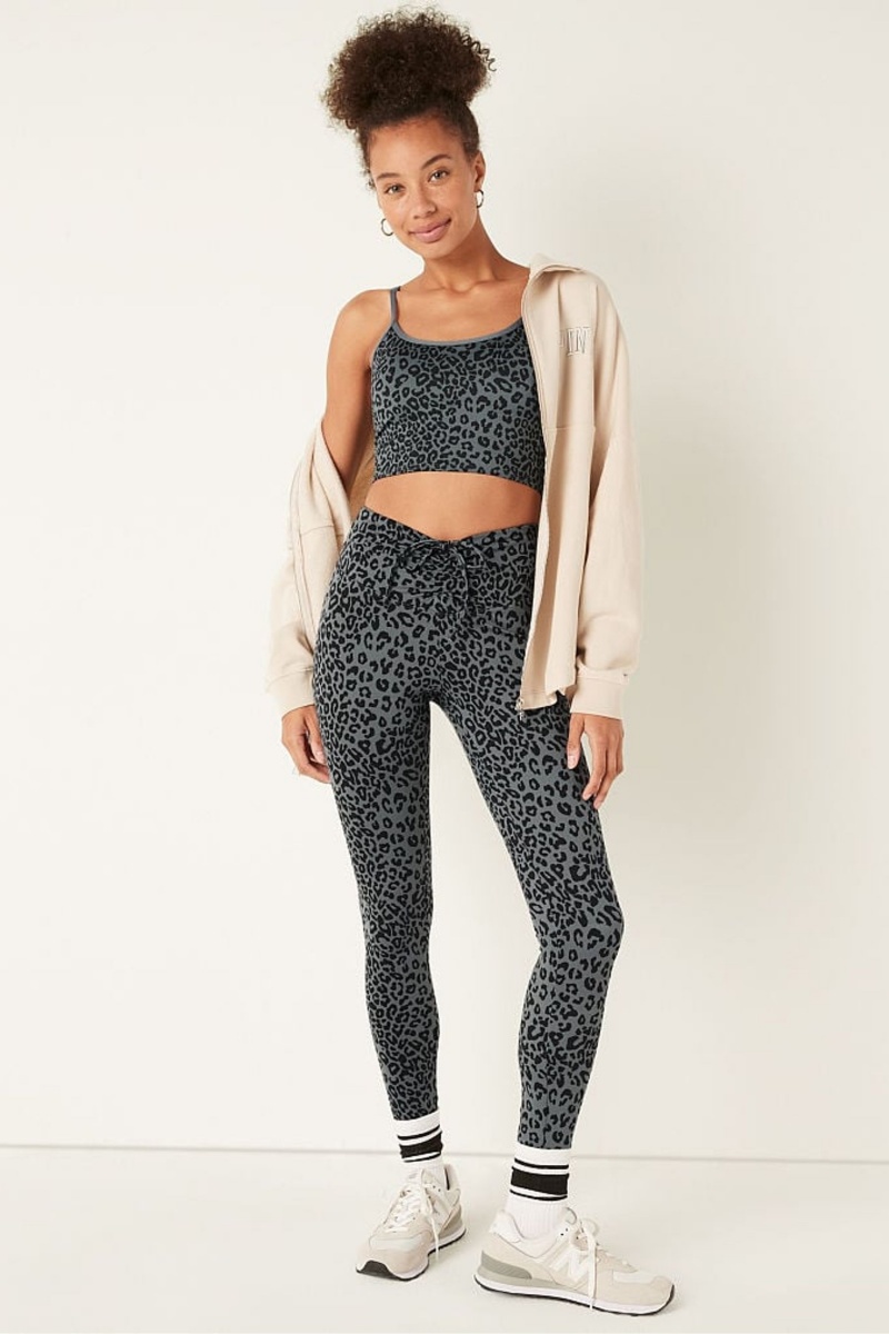 Victoria's Secret Soft Ultimate High Taille Ruched V Legging Donkergrijs Leopard | 29148-QSHR