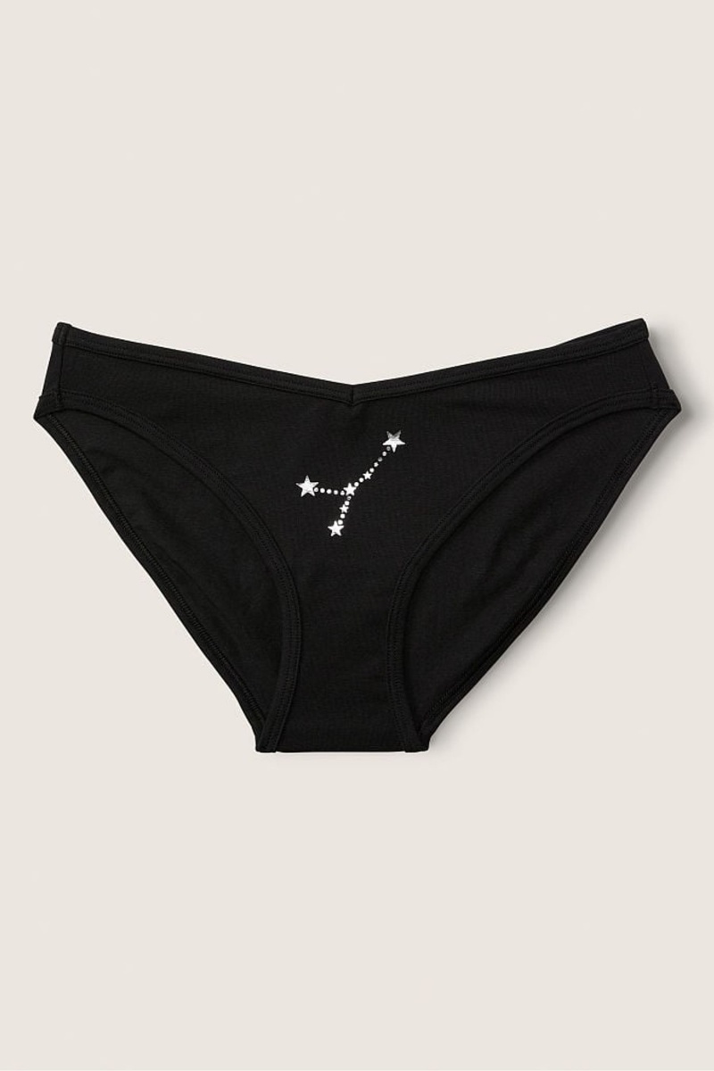 Victoria\'s Secret Stretch Katoenen Astrology Katoenen Bikini Knickers Zwart | 50214-GJPS