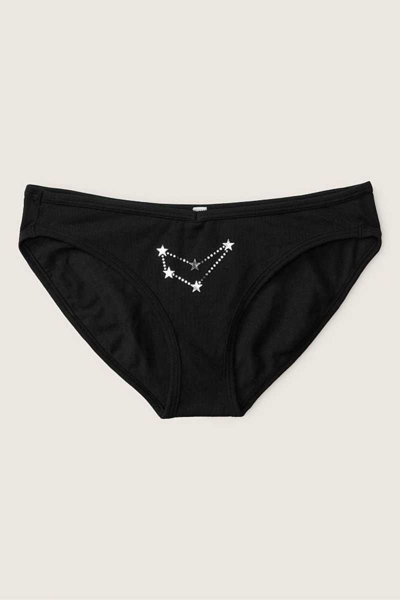 Victoria\'s Secret Stretch Katoenen Astrology Katoenen Bikini Knickers Zwart | 41067-ZJOT