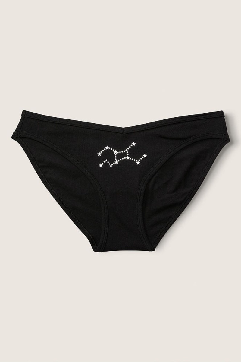 Victoria\'s Secret Stretch Katoenen Astrology Katoenen Bikini Knickers Zwart | 35490-WCPF