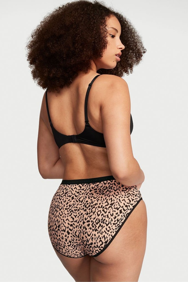 Victoria's Secret Stretch Katoenen High Leg Brief Knickers Leopard Bruin | 29451-JYQT