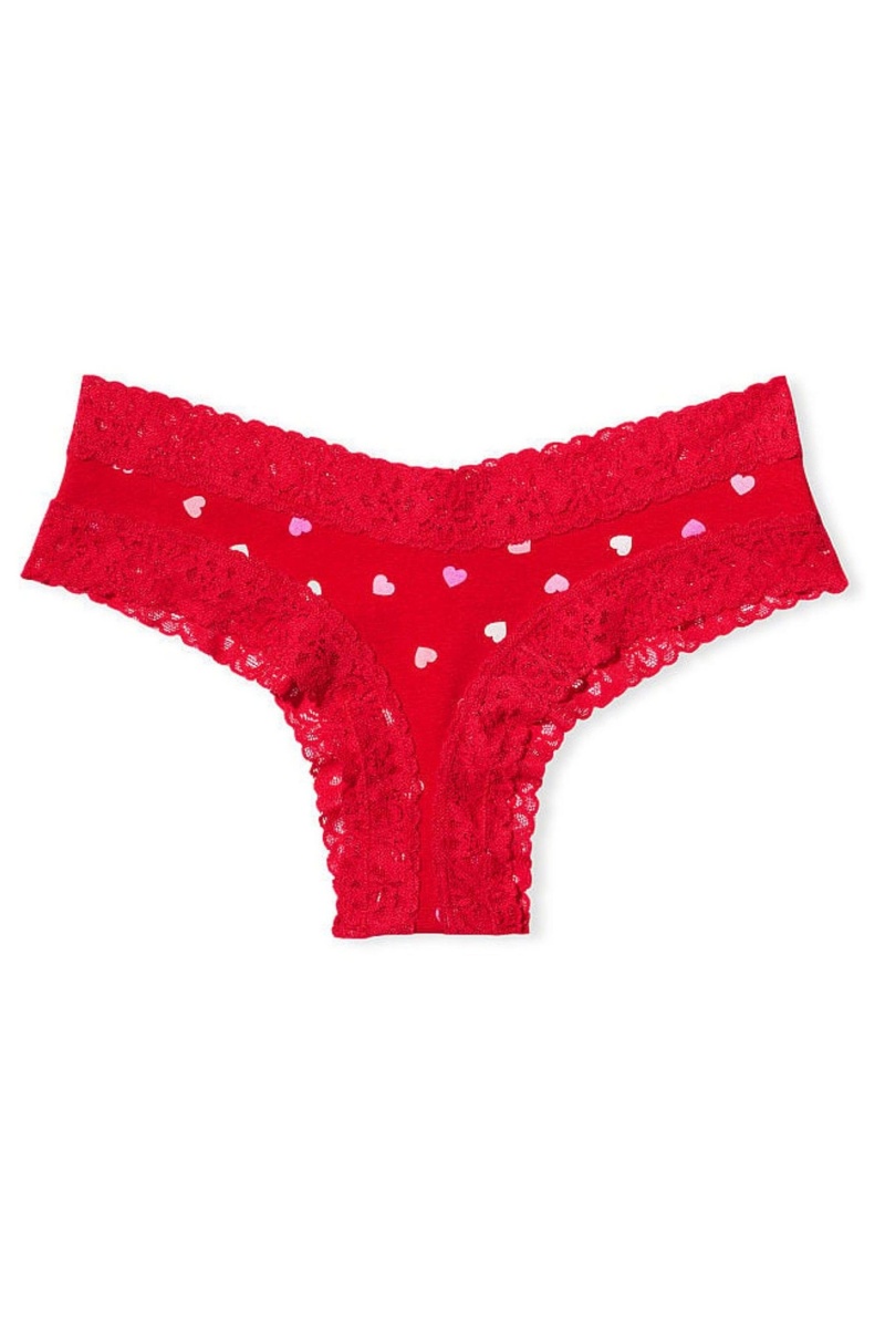 Victoria's Secret Stretch Katoenen Kanten Taille Katoenen Cheeky Knickers Blauw | 78265-FHYK