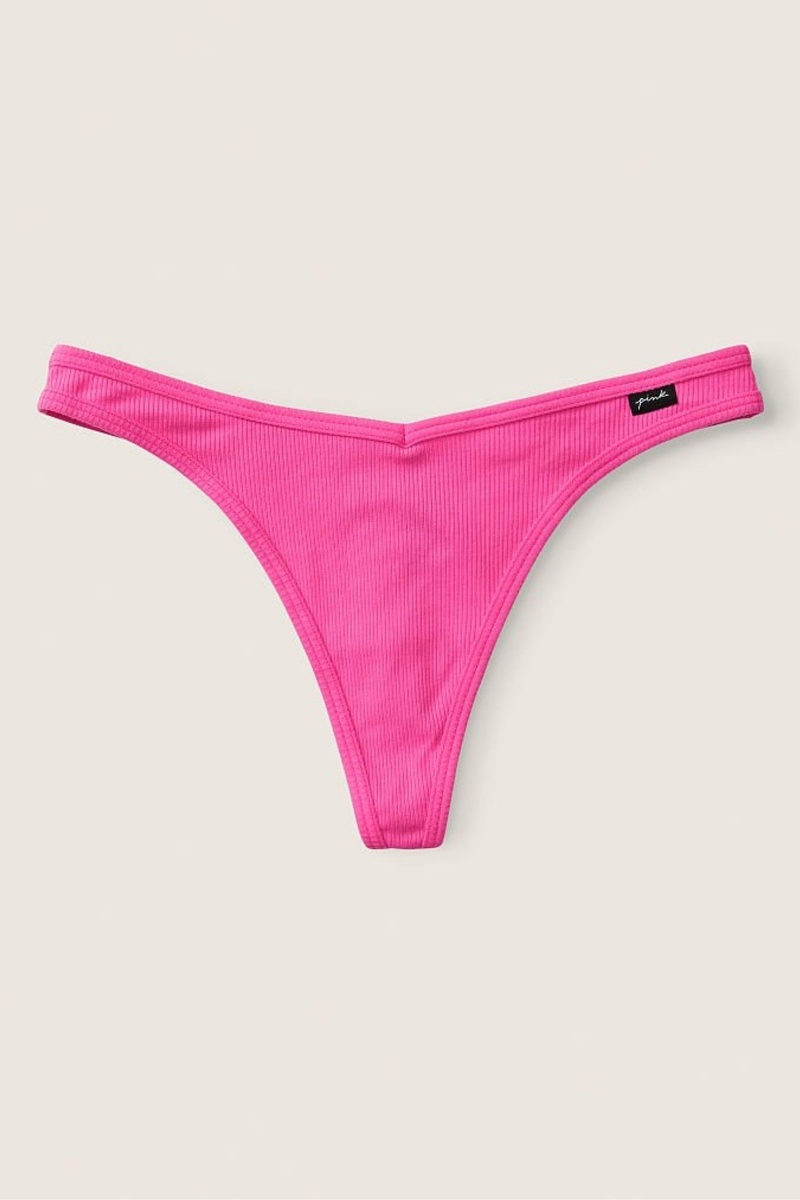 Victoria\'s Secret Stretch Katoenen Katoenen String Knickers Roze | 09472-MPKX