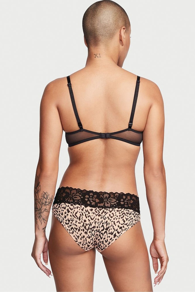 Victoria's Secret Stretch Katoenen Katoenen Kanten Taille Hipster Knickers Bruin | 97405-XCLQ