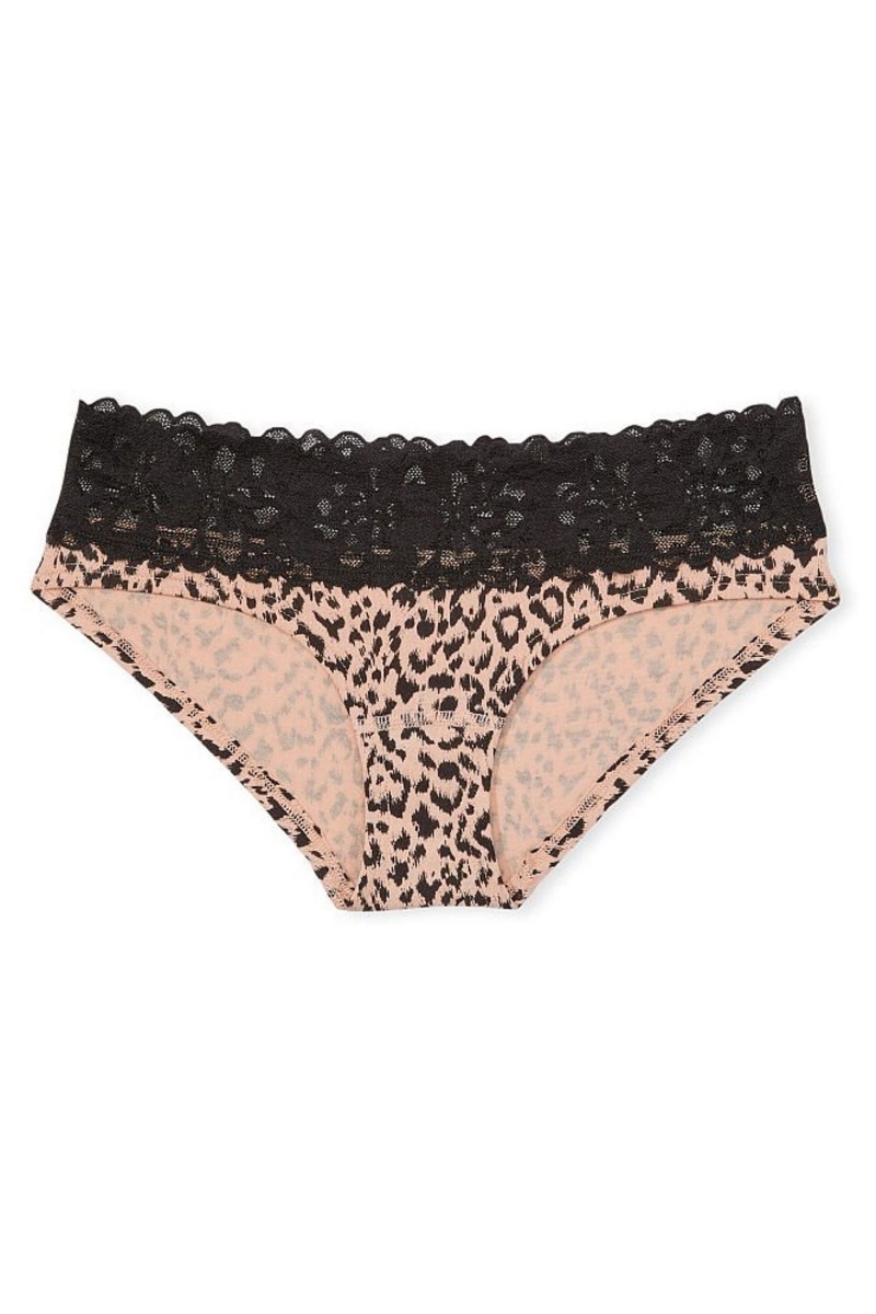 Victoria's Secret Stretch Katoenen Katoenen Kanten Taille Hipster Knickers Bruin | 97405-XCLQ