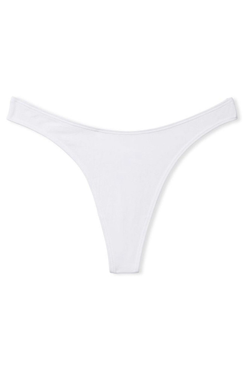 Victoria's Secret Stretch Katoenen Katoenen High Leg String Knickers Zwart | 30187-HSFW