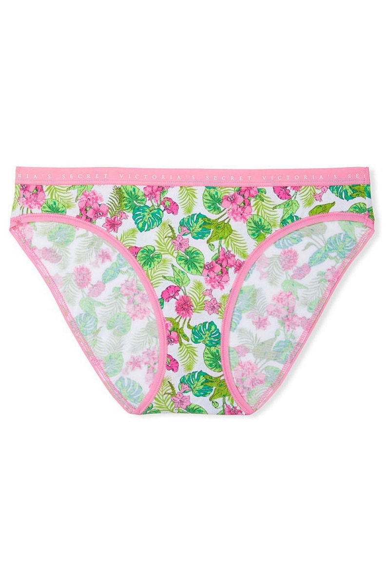 Victoria's Secret Stretch Katoenen Katoenen Bikini Knickers Whtie Tropical Oasis | 30982-XSZE