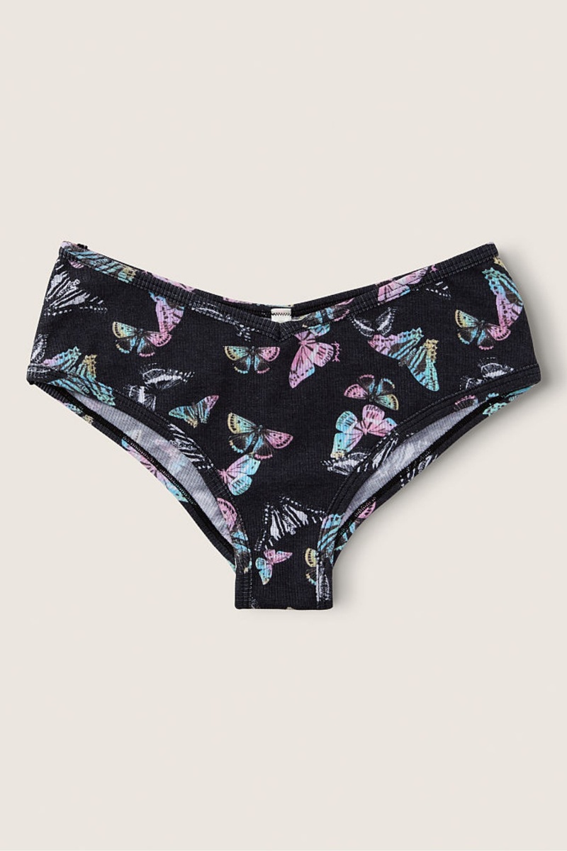 Victoria\'s Secret Stretch Katoenen Katoenen Cheeky Knickers Zwart | 18235-ZONI