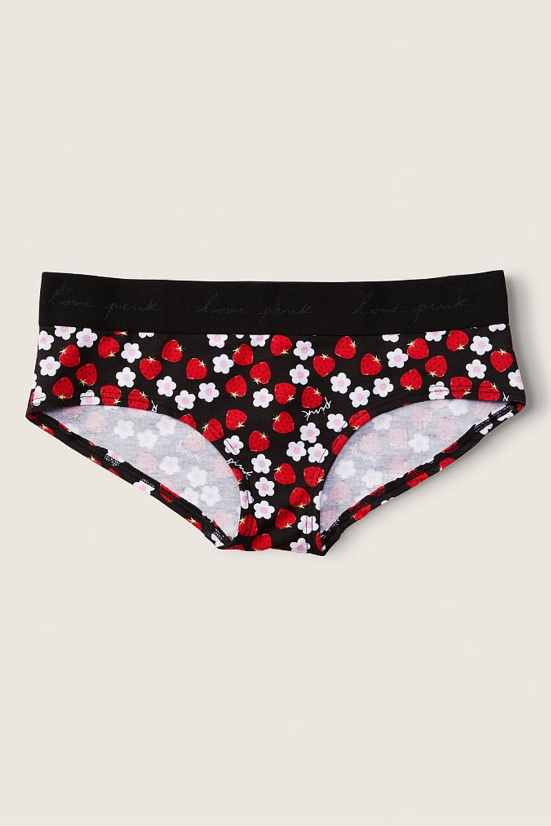 Victoria\'s Secret Stretch Katoenen Katoenen Logo Hipster Knickers Zwart | 61972-GIZR