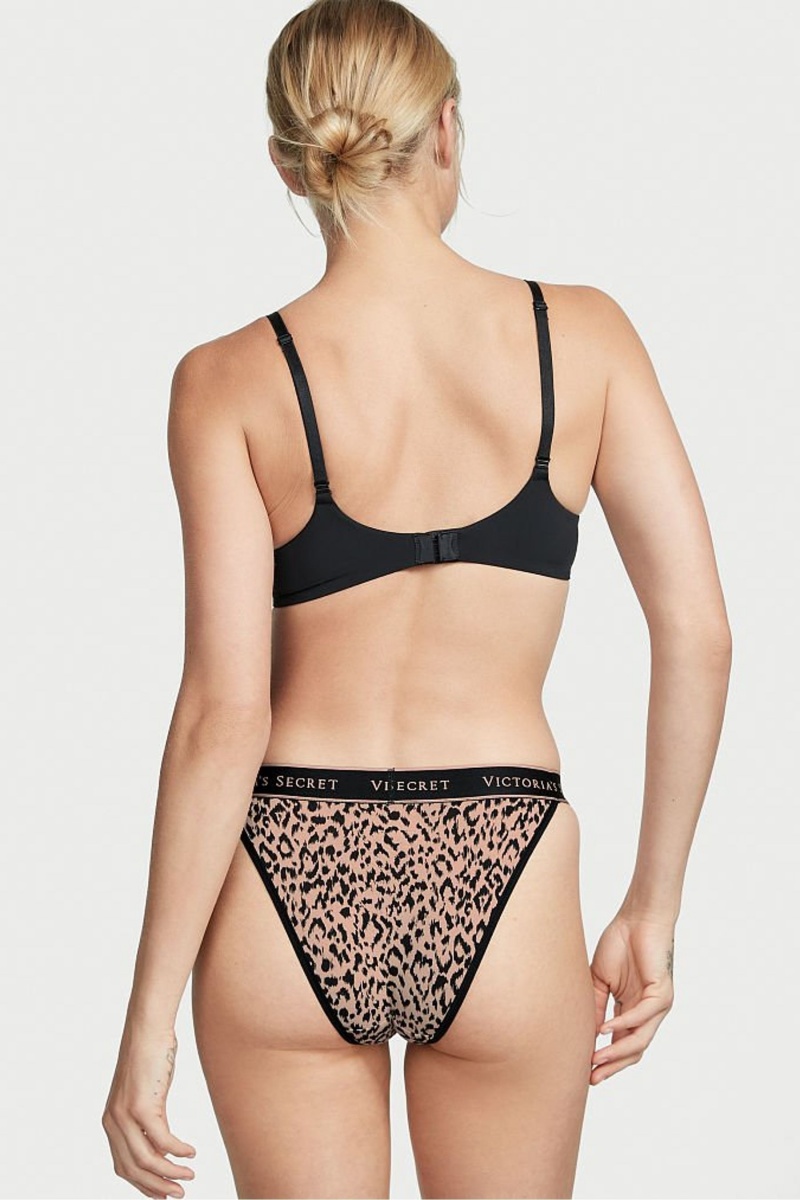 Victoria's Secret Stretch Katoenen Katoenen Logo String Knickers Leopard | 46125-FJXT