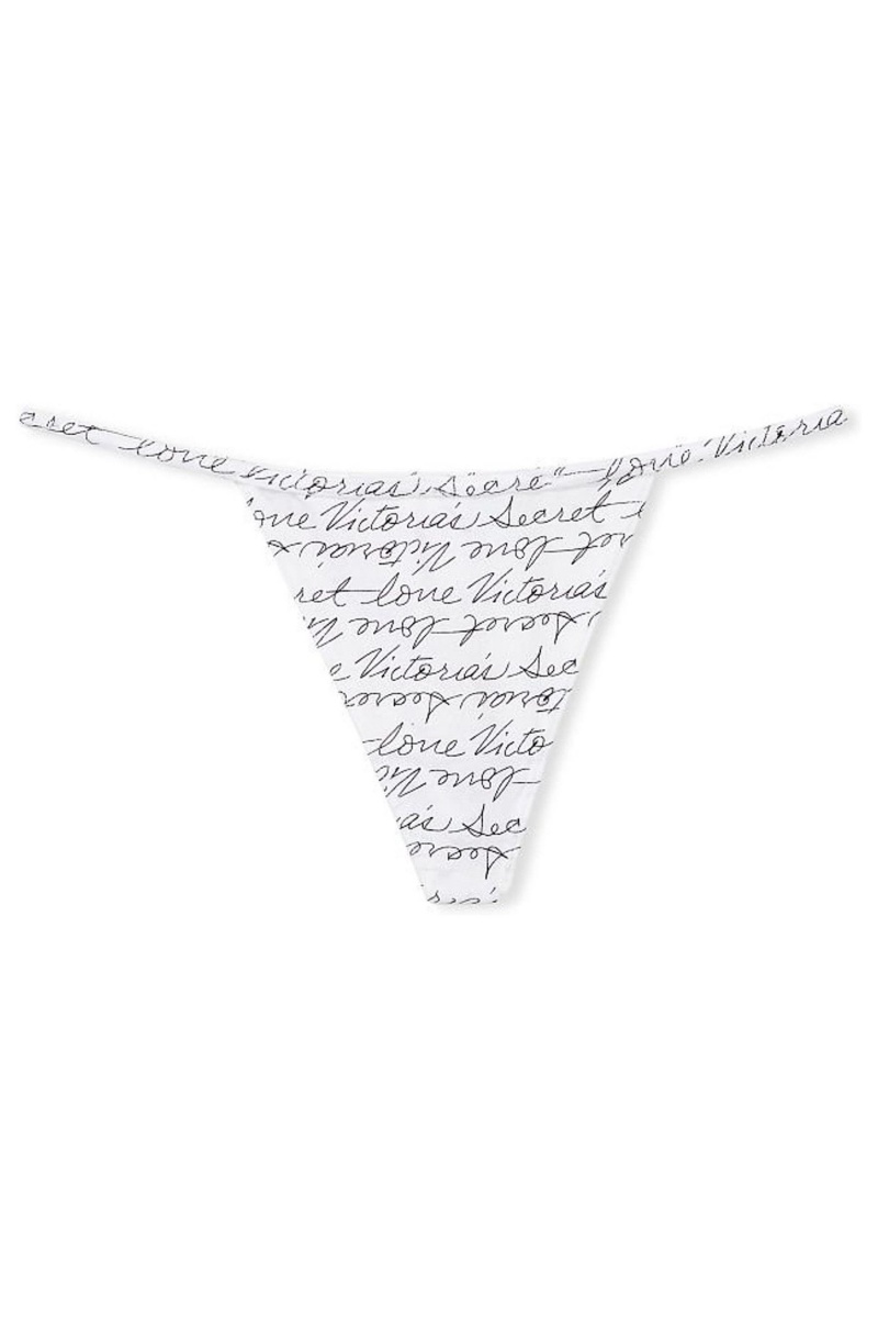 Victoria's Secret Stretch Katoenen Katoenen G String Knickers Wit | 59436-PKHU