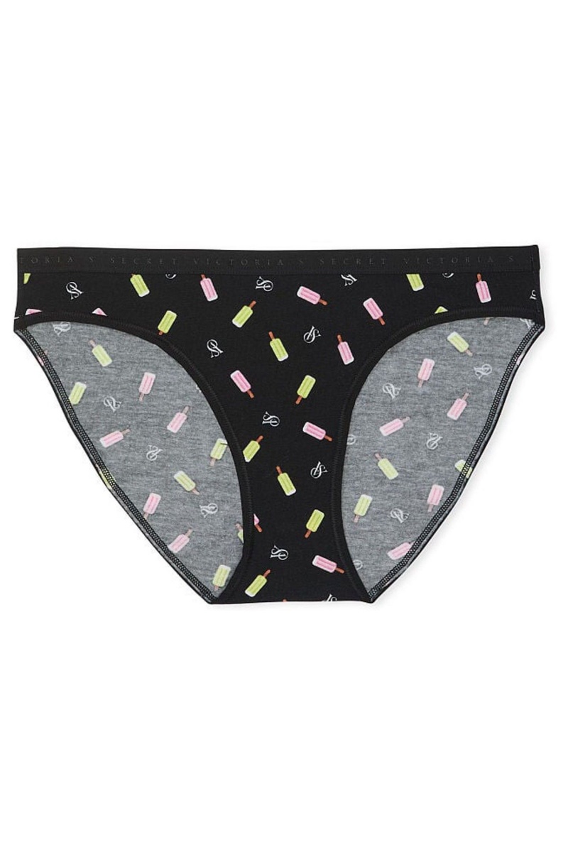 Victoria's Secret Stretch Katoenen Katoenen Bikini Knickers Zwart | 40128-NIFB