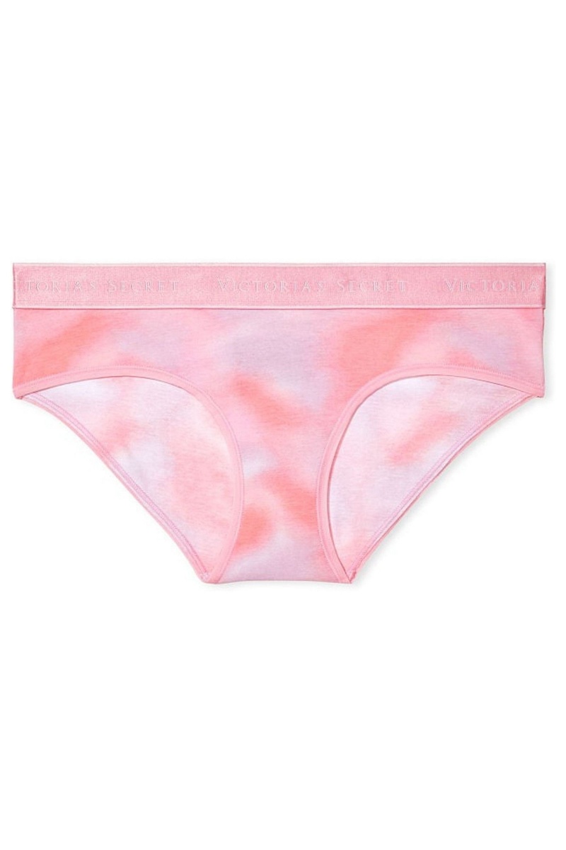 Victoria's Secret Stretch Katoenen Katoenen Logo Hipster Knickers Zwart | 93146-BKTO