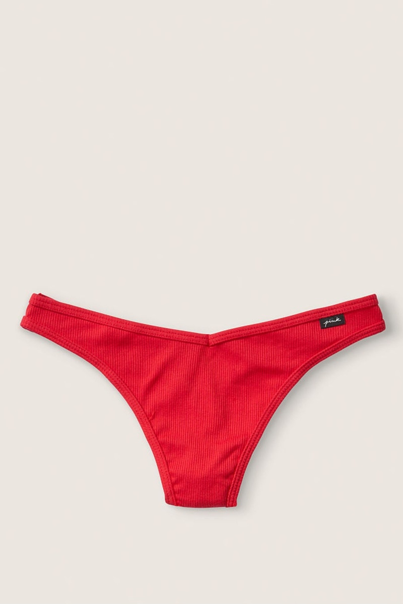 Victoria\'s Secret Stretch Katoenen Katoenen String Knickers Rood Rood | 32518-RBWY