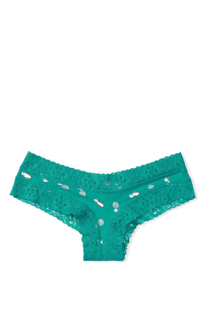 Victoria\'s Secret Stretch Katoenen LCE W CTN CHEEKY Aqua Daisy Dot | 60348-PLRE