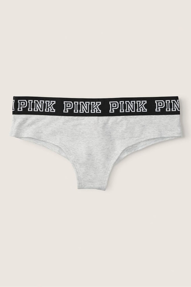 Victoria\'s Secret Stretch Katoenen Logo Cheeky Knickers Grijs | 35281-ILUQ