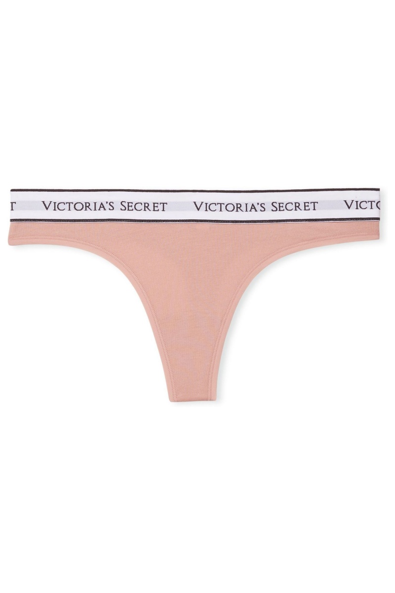 Victoria's Secret Stretch Katoenen Logo Knickers Blauw | 82013-GLCV