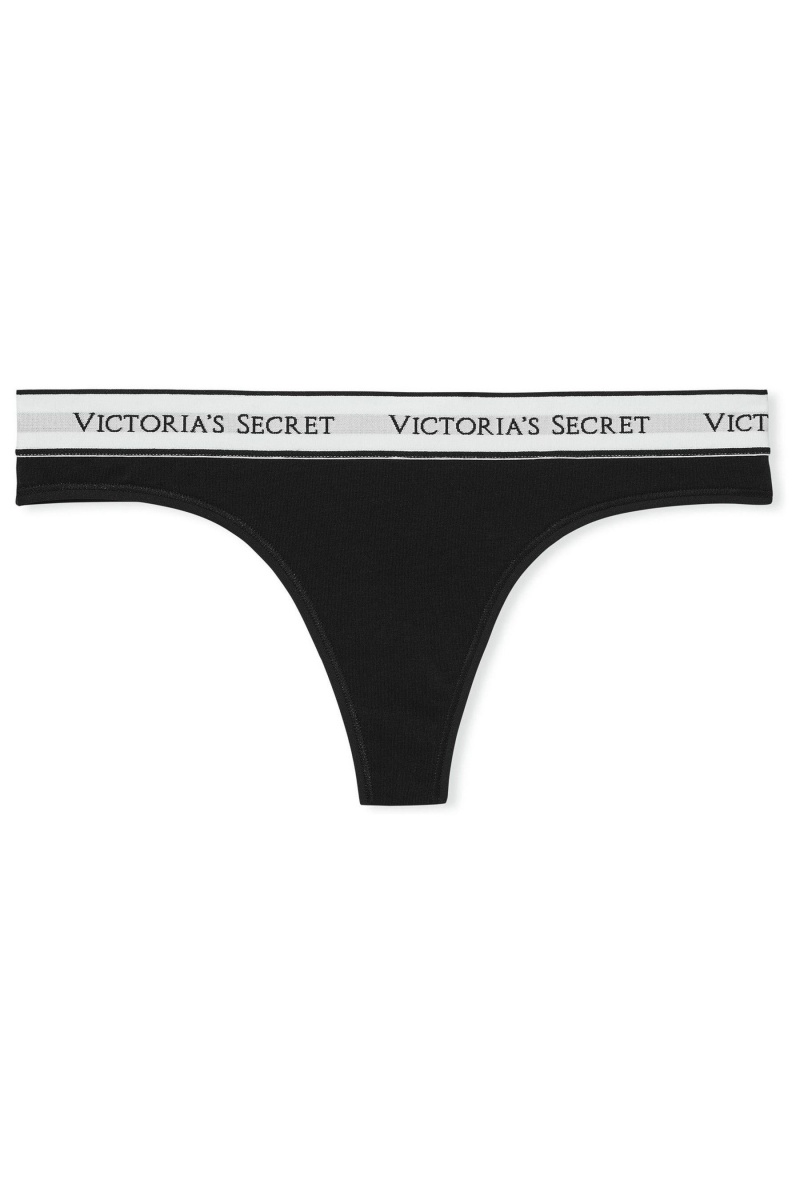 Victoria's Secret Stretch Katoenen Logo Knickers Blauw | 51830-YIGU