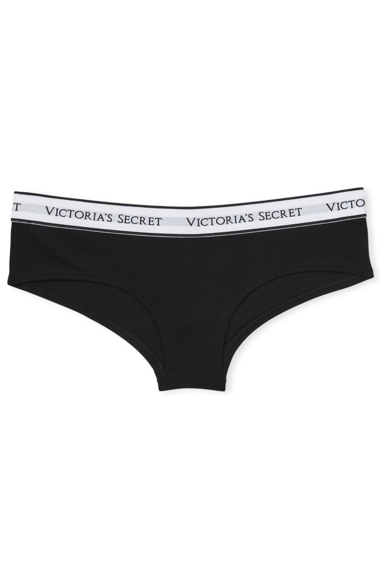 Victoria's Secret Stretch Katoenen Logo Knickers Blauw | 23590-LOPQ