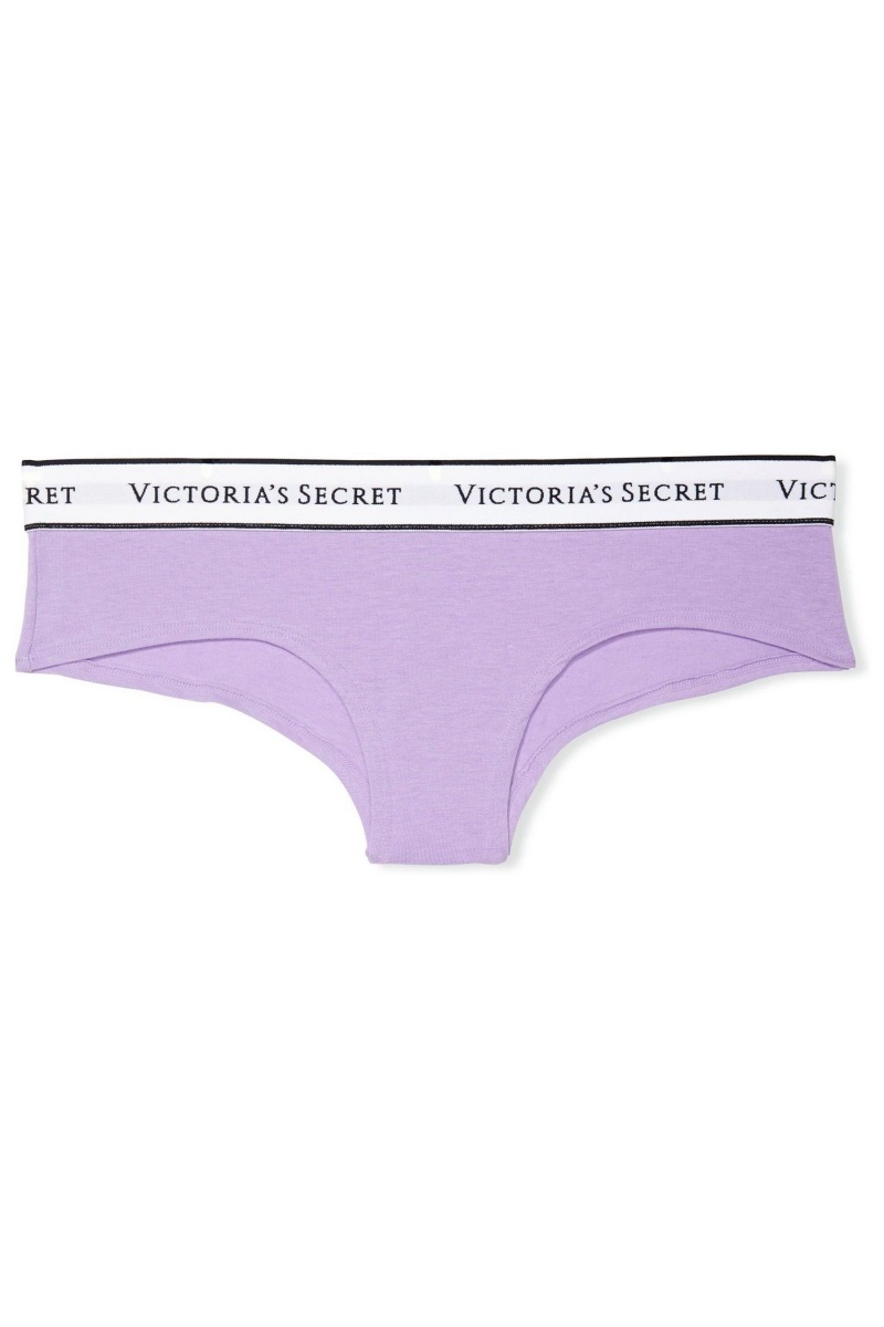 Victoria's Secret Stretch Katoenen Logo Knickers Paars | 56312-OIHY