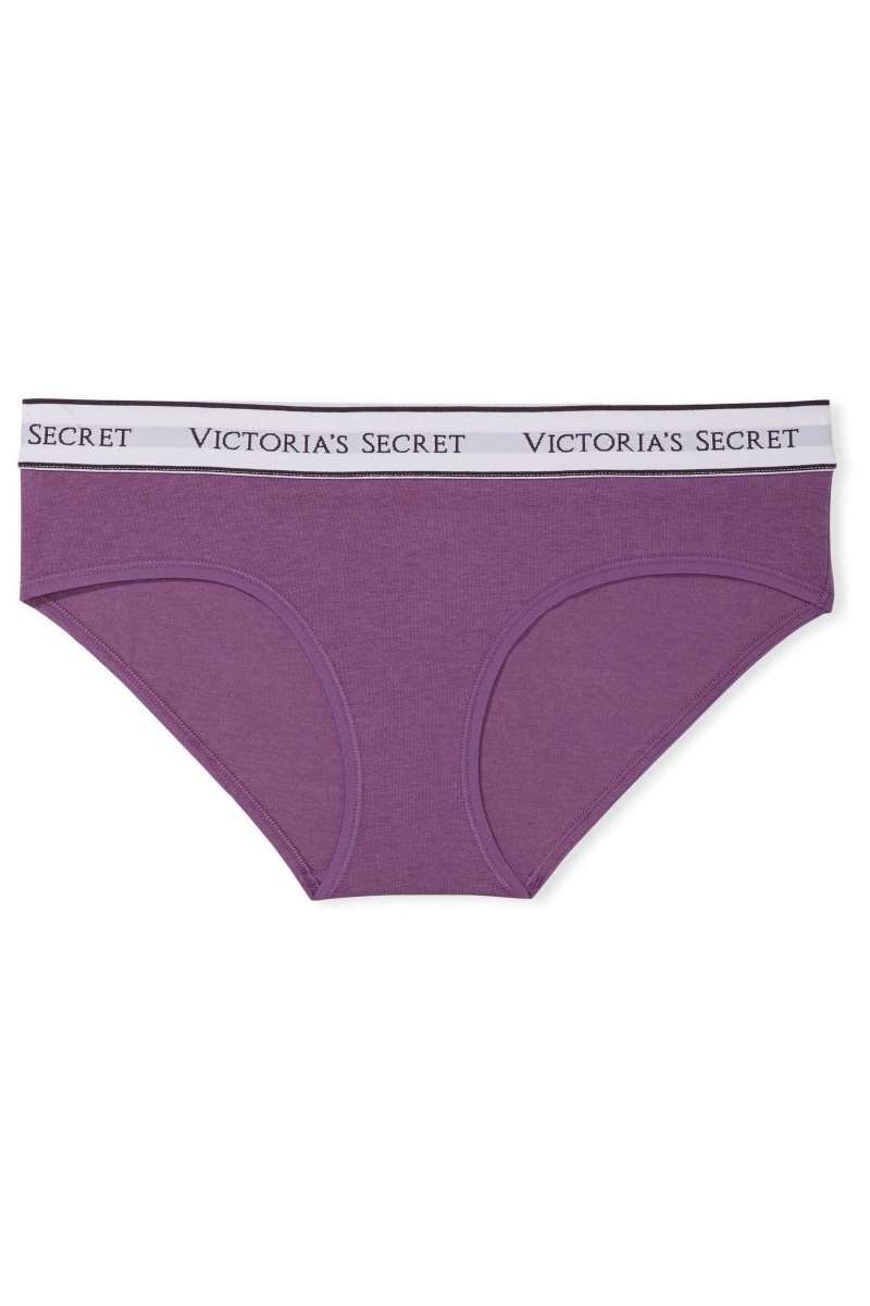 Victoria's Secret Stretch Katoenen Logo Knickers Paars | 73625-AWJY