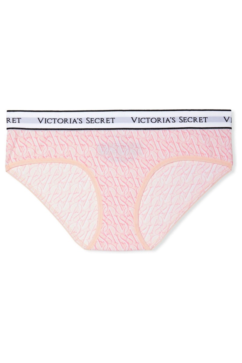 Victoria's Secret Stretch Katoenen Logo Knickers Roze | 29783-AWPE