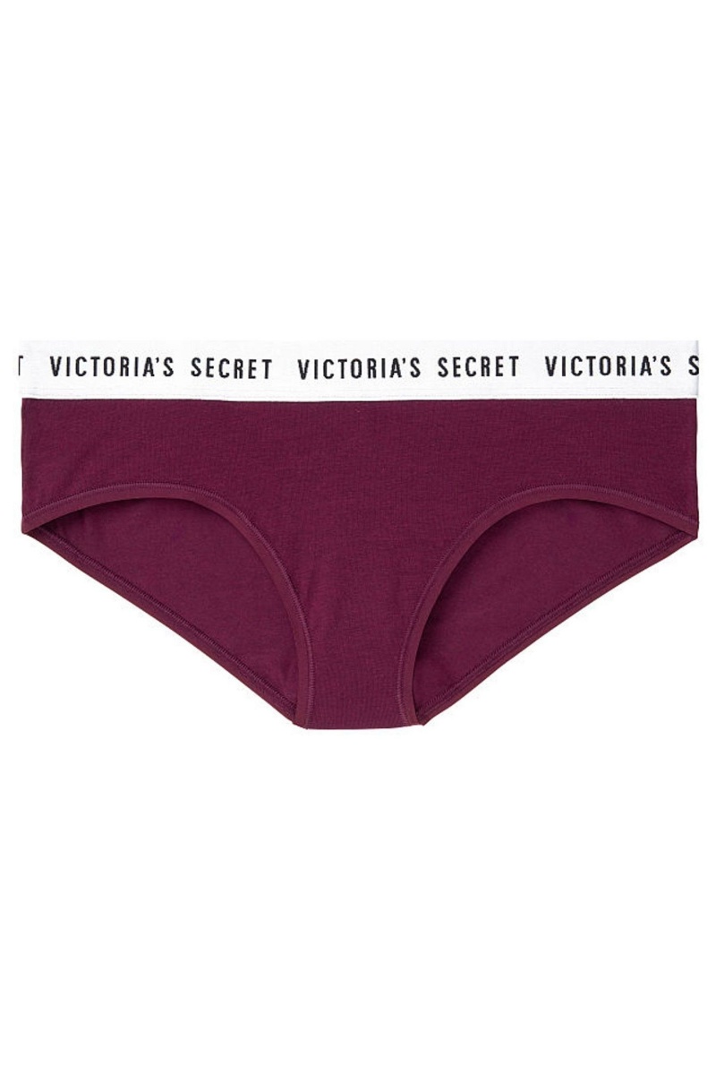 Victoria's Secret Stretch Katoenen Logo Knickers Blauw | 20765-NIEJ