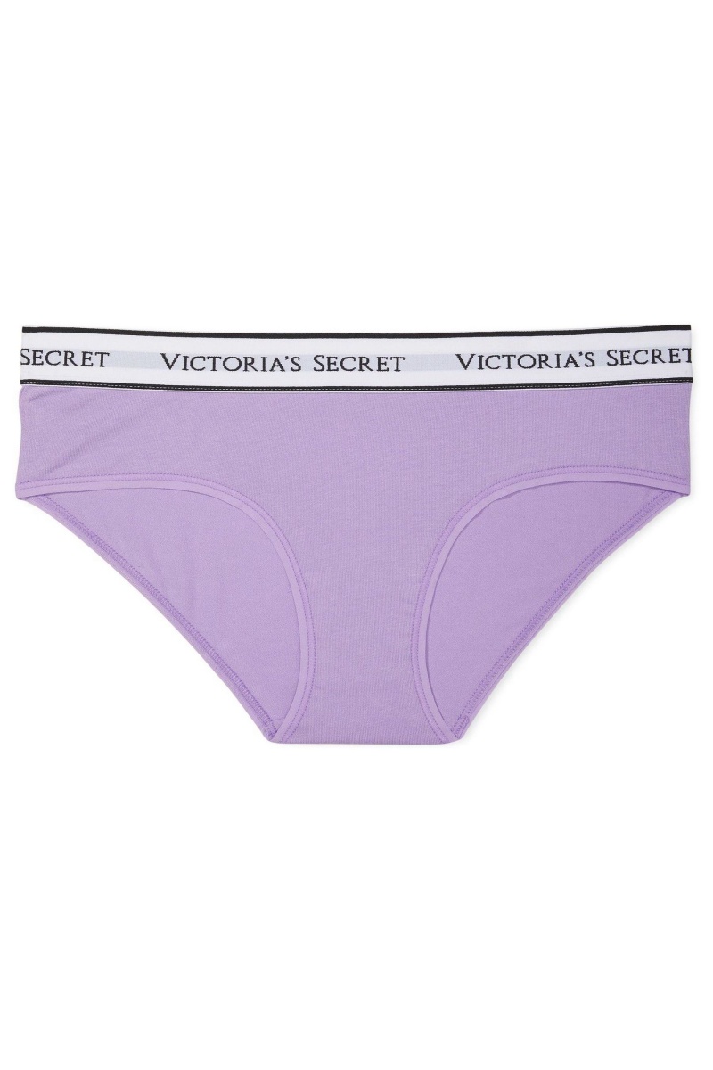 Victoria's Secret Stretch Katoenen Logo Knickers Paars | 78436-UIEA