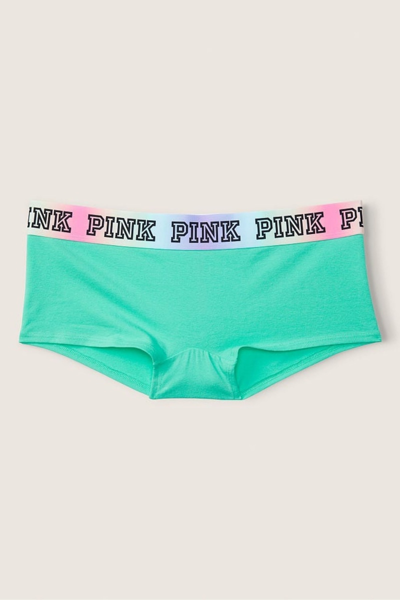 Victoria's Secret Stretch Katoenen Logo Kort Knickers Zwart | 38147-UQXL