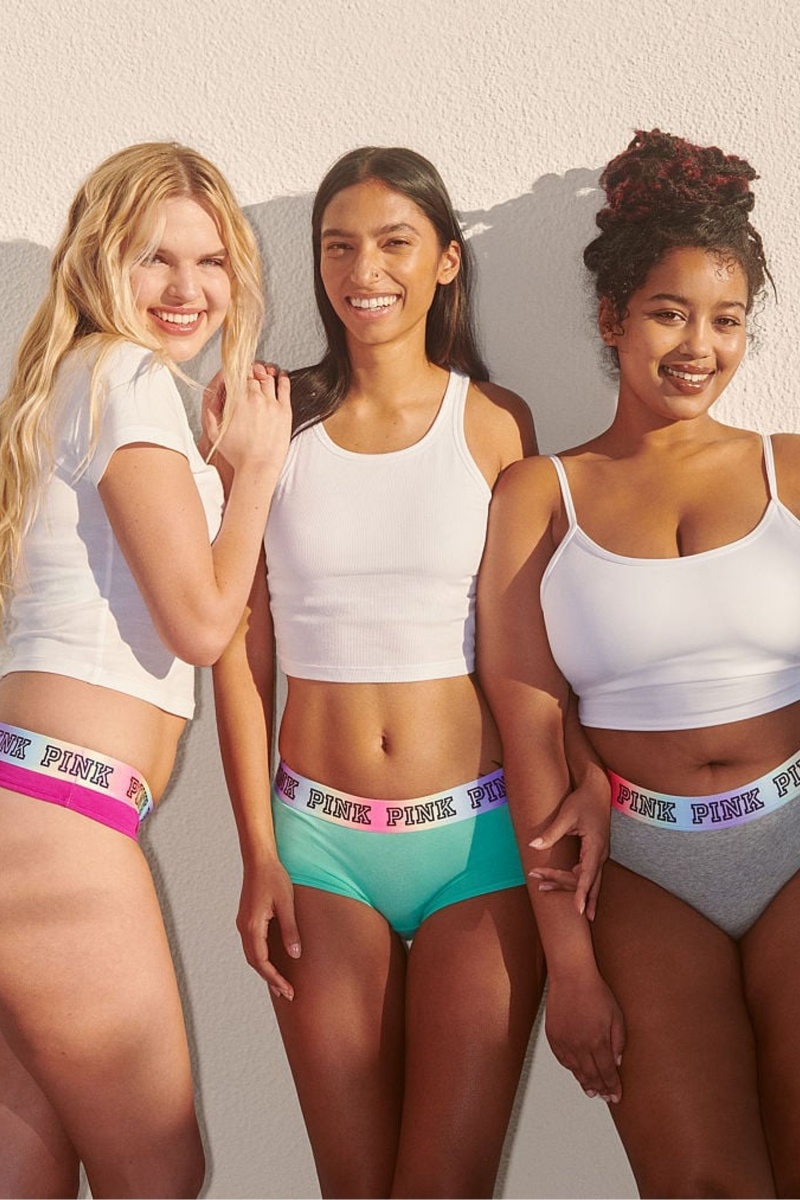 Victoria's Secret Stretch Katoenen Logo Kort Knickers Zwart | 38147-UQXL