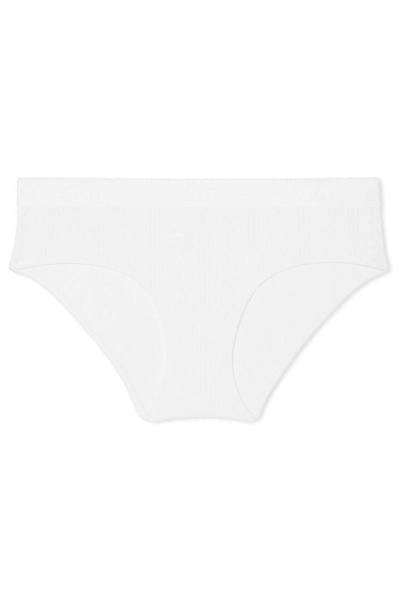 Victoria's Secret Stretch Katoenen Logo Taille Pointelle Hipster Knickers Paars | 35906-AJBN