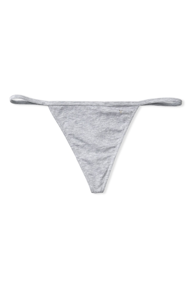 Victoria's Secret Stretch Katoenen No Show String Knickers Candy/White Mini Stripe | 12798-AFQE