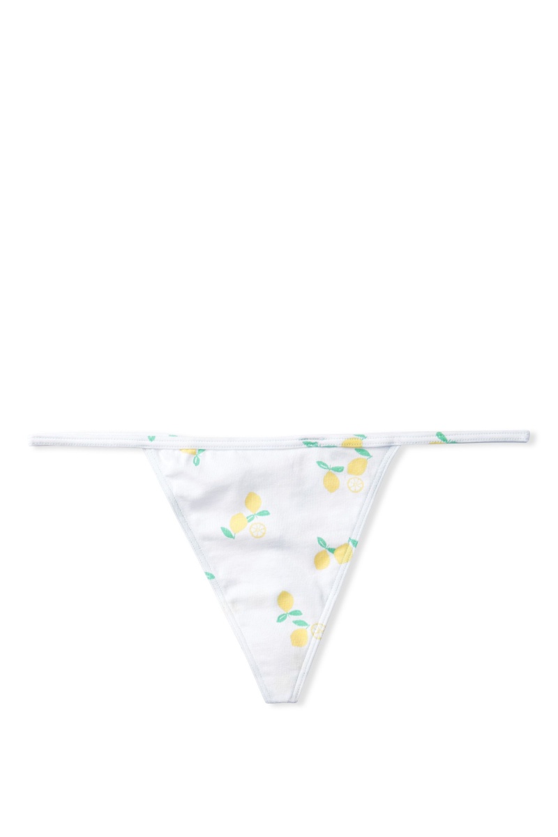 Victoria's Secret Stretch Katoenen No Show String Knickers Candy/White Mini Stripe | 90326-IUCQ